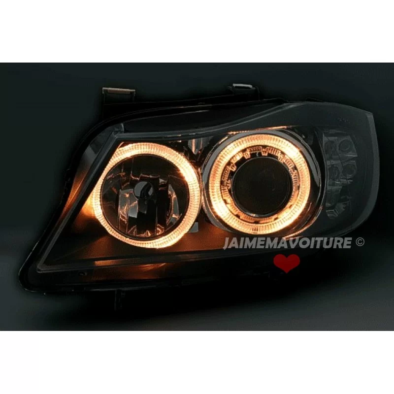 Phares avants angel eyes clignotants LED BMW Série 3 E90 E91