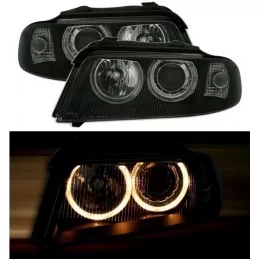 Angel eyes-strålkastare för Audi A4 svart
