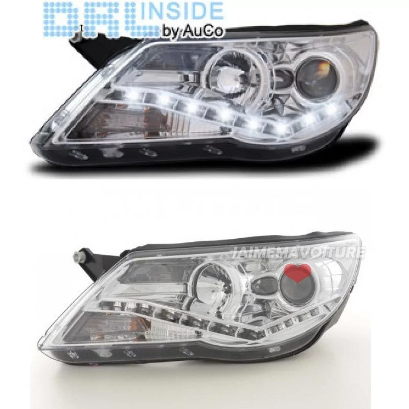 Faros delanteros con luces diurnas led para VW Tiguan