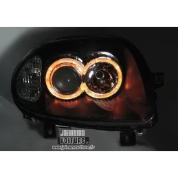 LED Angel Eyes Scheinwerfer für Renault Clio B Phase 2 schwarz