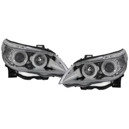 Coppia di fari angel eyes CCFL BMW Serie 5 E60