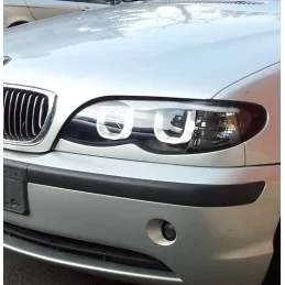 BMW 3-serie E46 LED-strålkastare fram med fyrkantiga ringar