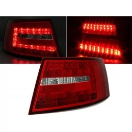 Audi A6 rojo blanco led luces traseras