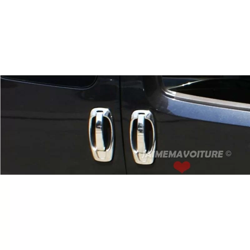 Jeu complet de couvres poignées de porte chrome Citroen Nemo 4 Portes