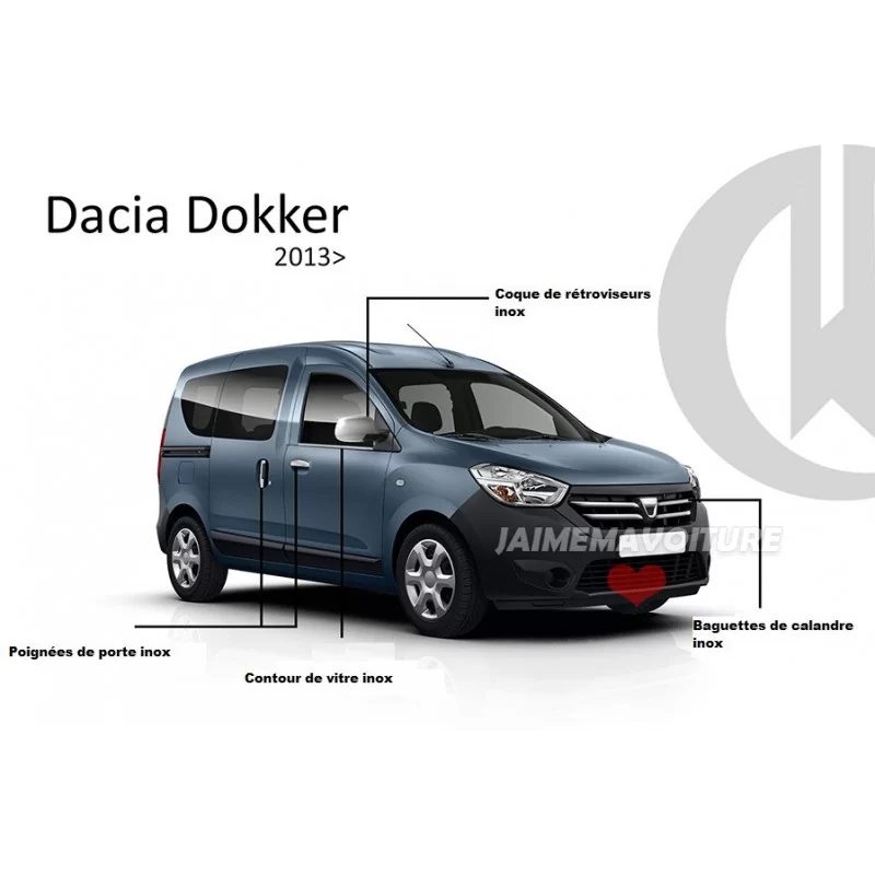 Cornice della griglia in alluminio cromato e acciaio inox DACIA DOKKER