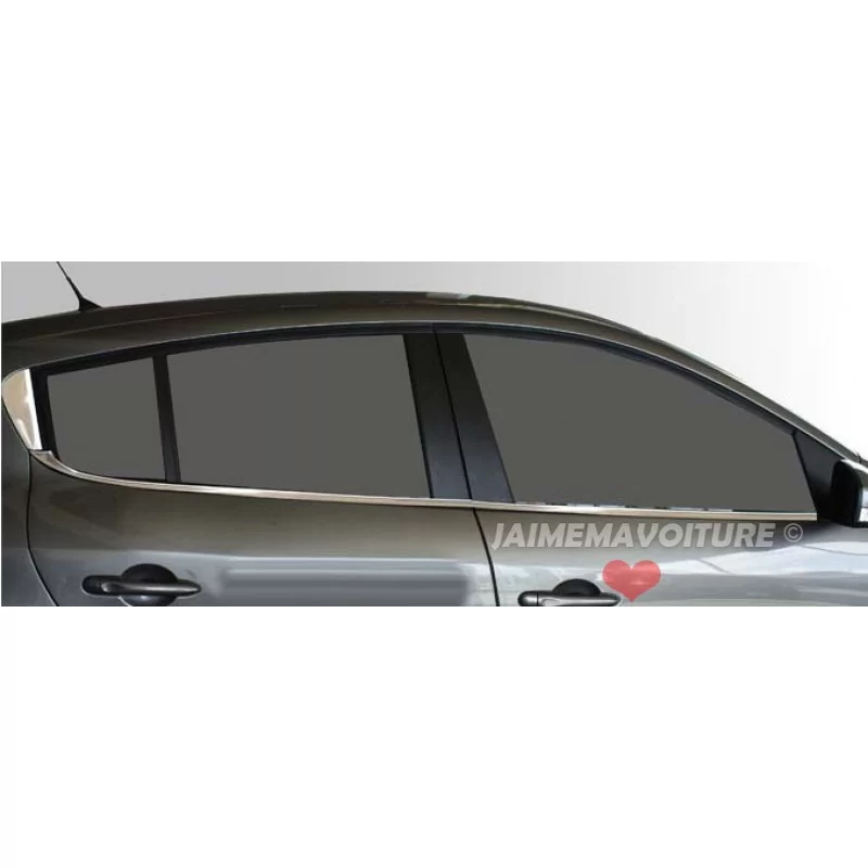 Raamomlijsting chroom aluminium 6 st. roestvrij staal RENAULT MEGANE 3