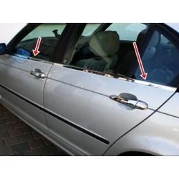 Krom aluminium fönsteromfattning 4 st Rostfritt stål BMW 3-serie E46