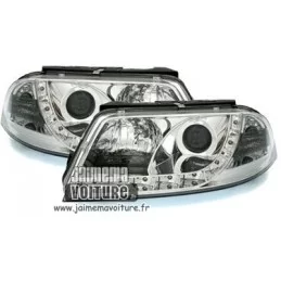 VW Passat 3BG Devil Eyes LED-strålkastare Sonar Chrome