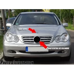 Svart högglansgrill till Mercedes C-klass W203