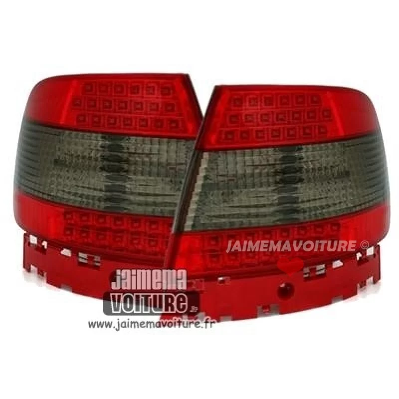 Audi A4 B5 LED Tail Lights Crystal Red Black