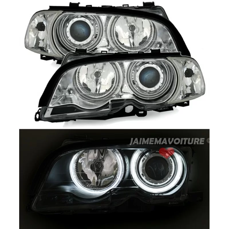 BMW Serie 3 1999-2001 - Fari CCFL angel eyes - Cromo