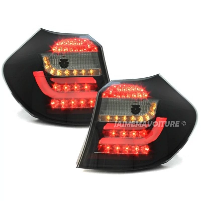 Luces traseras led tubo para BMW serie 1 2004-2007 - negro humo