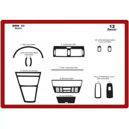 Dashboard insert BMW X3 12 stuks