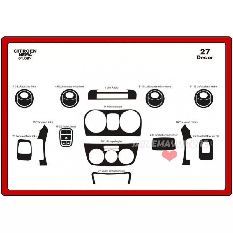 FIAT Fiorino instrumentbrädesinsats 27 delar