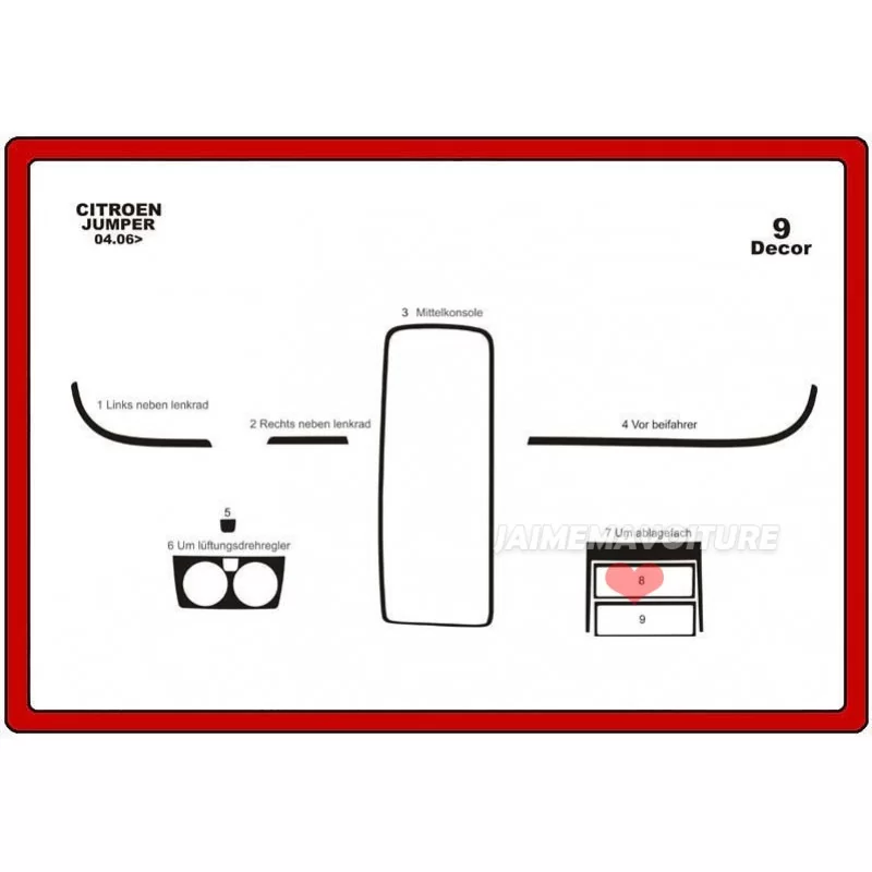 Instrumentbrädesinsats FIAT Ducato 2006 - 20 delar