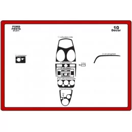 Instrumentbrädesinsats FORD Fiesta 2005-2010 10 st