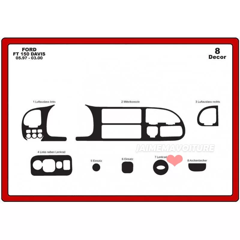 Dashboard insert FORD Transit 1997-2000 8 stuks