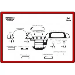 Inserto cruscotto MERCEDES Sprinter 2000-2006 24 pezzi