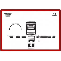 Instrumentbrädesinsats MERCEDES Sprinter 2006- 18 stycken