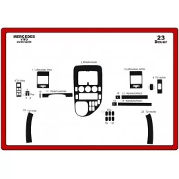 Inserto cruscotto MERCEDES Vito 1996-1999 23 pezzi