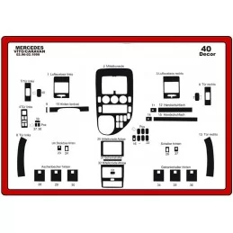 Inserto cruscotto MERCEDES Vito 1996-1999 40 pezzi