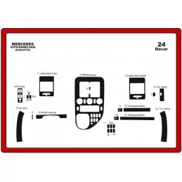 Instrumentbrädesinsats MERCEDES Vito 1999-2004 24 delar