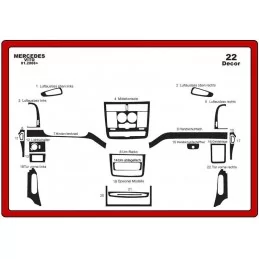 Inserto cruscotto MERCEDES Vito 2004-2006 22 pezzi