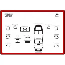 Instrumentbrädesinsats MITSUBISHI Carisma 19 delar