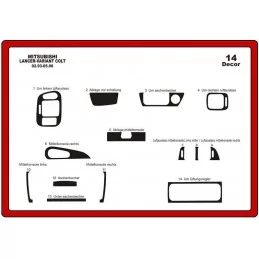 Insert tableau de bord MITSUBISHI Colt / Lancer 14 pièces