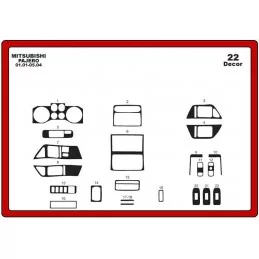 Instrumentbrädesinsats MITSUBISHI Pajero 22 delar