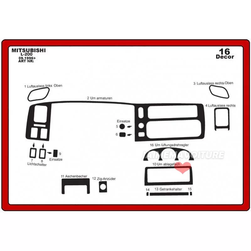 Inserto cruscotto MITSUBISHI L 200 16 pezzi