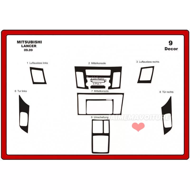 Dashboard insert NISSAN Qashqaï 11 stuks