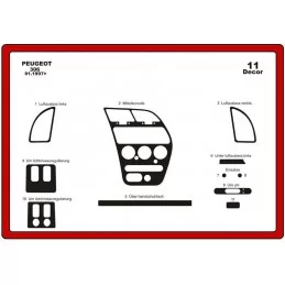 Instrumentbrädesinsats PEUGEOT 306 1997-2003 11 stycken