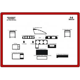 Inserto cruscotto PEUGEOT Partner 1996-2002 14 pezzi