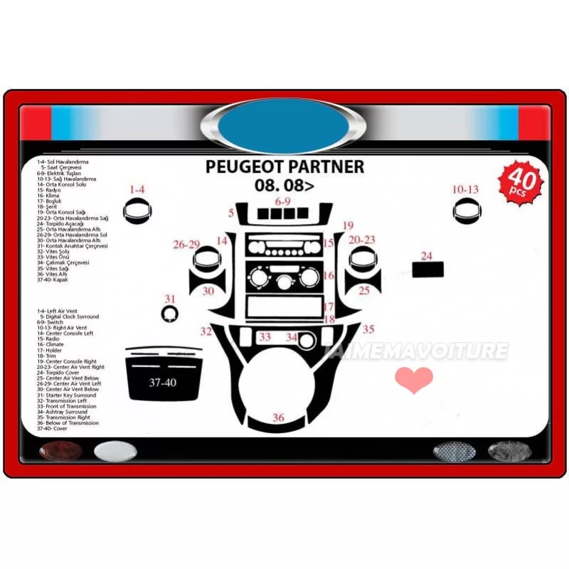 PEUGEOT Partner II dashboard insert 40 pieces