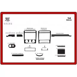 Instrumentbrädesinsats SEAT Ibiza 2002-2007 14 delar