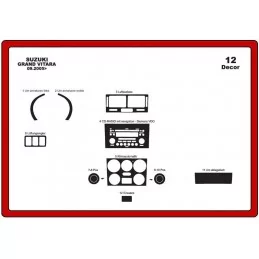 Inserto per cruscotto SUZUKI Grand vitara 2005- 12 pezzi