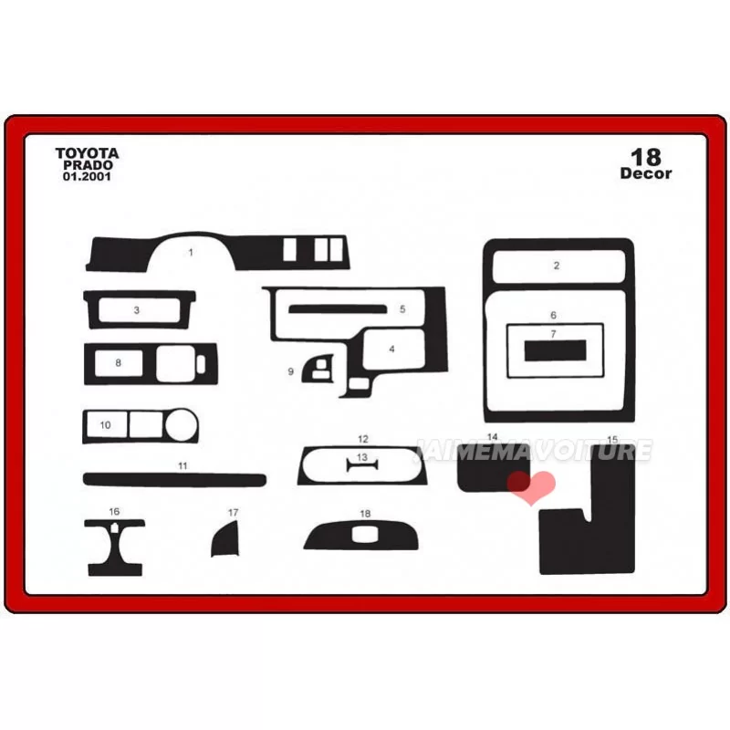 TOYOTA Prado 18-piece dashboard insert