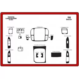 Dashboard insert TOYOTA Landcruiser 1998-2003 16 stuks