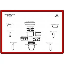 Inserto cruscotto VOLKSWAGEN Passat 2005-2010 18 pezzi