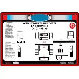 Dashboard insert VOLKSWAGEN T5 Carevelle 2003-2009 31 stuks