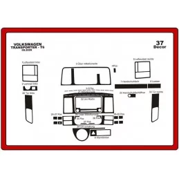 Insert tableau de bord VOLKSWAGEN T5 Carevelle 2009- 37 pièces