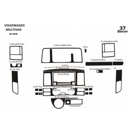 Insert tableau de bord VOLKSWAGEN Multivan T5 2009- 37 pièces