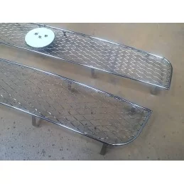 Kromad aluminiumkylargrill 2 st rostfritt stål FIAT GRANDE PUNTO