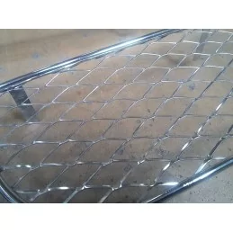 Kromad aluminiumkylargrill 2 st rostfritt stål FIAT GRANDE PUNTO