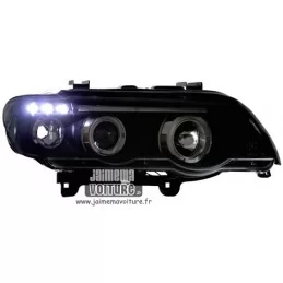 BMW X5 fari anteriori Angel eyes Sonar Black