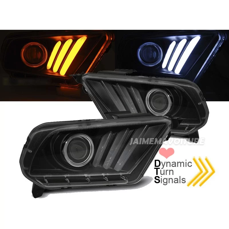 Ford Mustang LED koplampen zwart