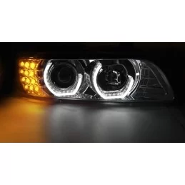 BMW 5-serie E39 3D-ledda strålkastare med änglaljus