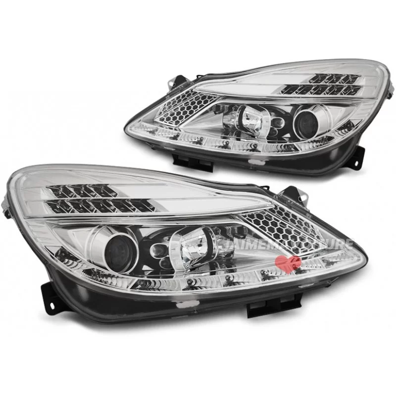 Faros LED para Opel Corsa D - Cromo