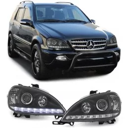 Fari anteriori neri Mercedes ML W163 tuning